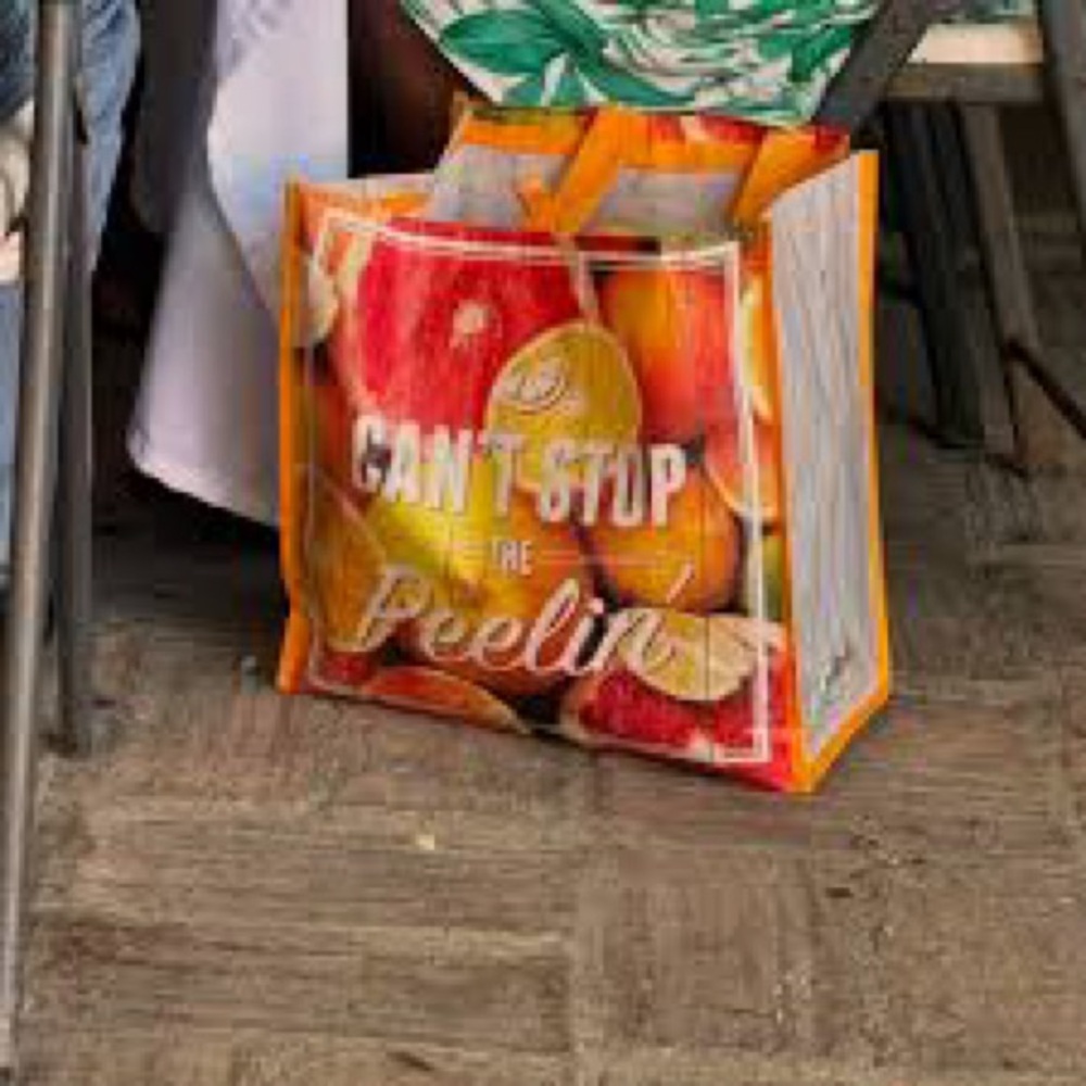 Sprouts grocery  - Reusable Grocery Bag - Orange Can’t Stop The Peelin’ Tote